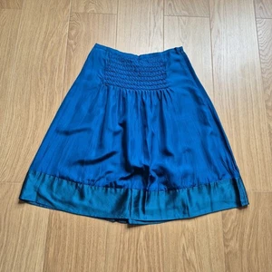 Falda Jigsaw 100 % seda con dobladillo y forrada, azul, talla 8 - Imagen 1 de 14