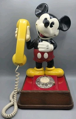 Teléfono giratorio Mickey Mouse 1976 vintage Walt Disney - ¡PROBADO! Foto 1 de 4