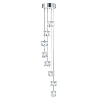 Lampadario LED Da Tavolo In Vetro E Metallo Ø20 Cm In Cromo 5 W - Immagine 1 di 3