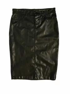 Blank Nyc Womens Solid Black Faux Leather High Waist Pencil Skirt 25 Xs - Picture 1 of 10