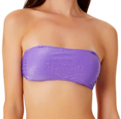 Bandeau Bikini Top Metallic Shine Purple Juniors Large CALIFORNIA WAVES $19 -NWT - Image 1 of 4