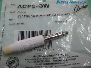 1X ACPS-GW 1/4" PHONE STR STEREO NI WHITE - Picture 1 of 3