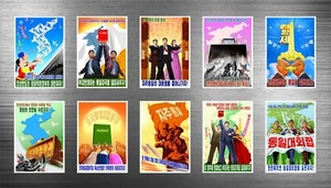 10 North Korea Propaganda Posters Art Missiles Fridge Magnets EDUCATION, UNITY - Picture 1 of 1