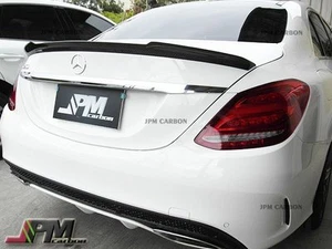 2015 W205 New C-Class C250 C300 C400 C450 V Style Carbon Fiber Trunk Spoiler Lip - Picture 1 of 3