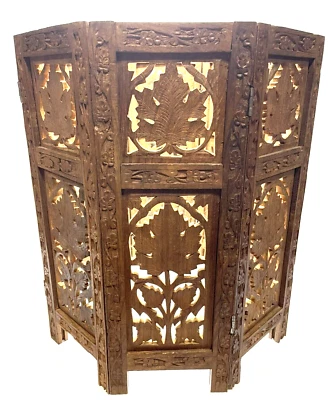 Vintage Hand Carved Hardwood Octagonal Side Table Bottom India Decor 16.75" x14" - Image 1 of 4