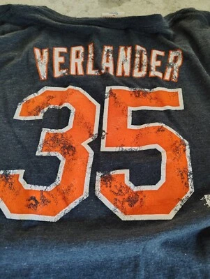 Detroit Tigers Top Shirt Woman’s Large,MLB Campus Lifestyle #35 Verlander V Neck - Image 1 of 4