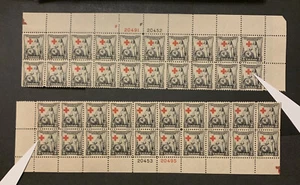 3/12 US Stamp Sc #702 Far Right Far Left Errors MNHOG Gr. EFO 2 Plate Blocks 20 - Picture 1 of 4