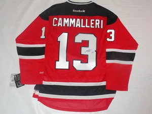 MIKE CAMMALLERI SIGNED #13 RBK NEW JERSEY DEVILS JERSEY PROOF LICENSED JSA COA - Picture 1 of 3