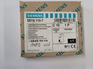 Interruptor de protección eléctrica SIEMENS 5SY4 110-7 - NUEVO/EMBALAJE ORIGINAL - en todo el mundo - Imagen 1 de 1