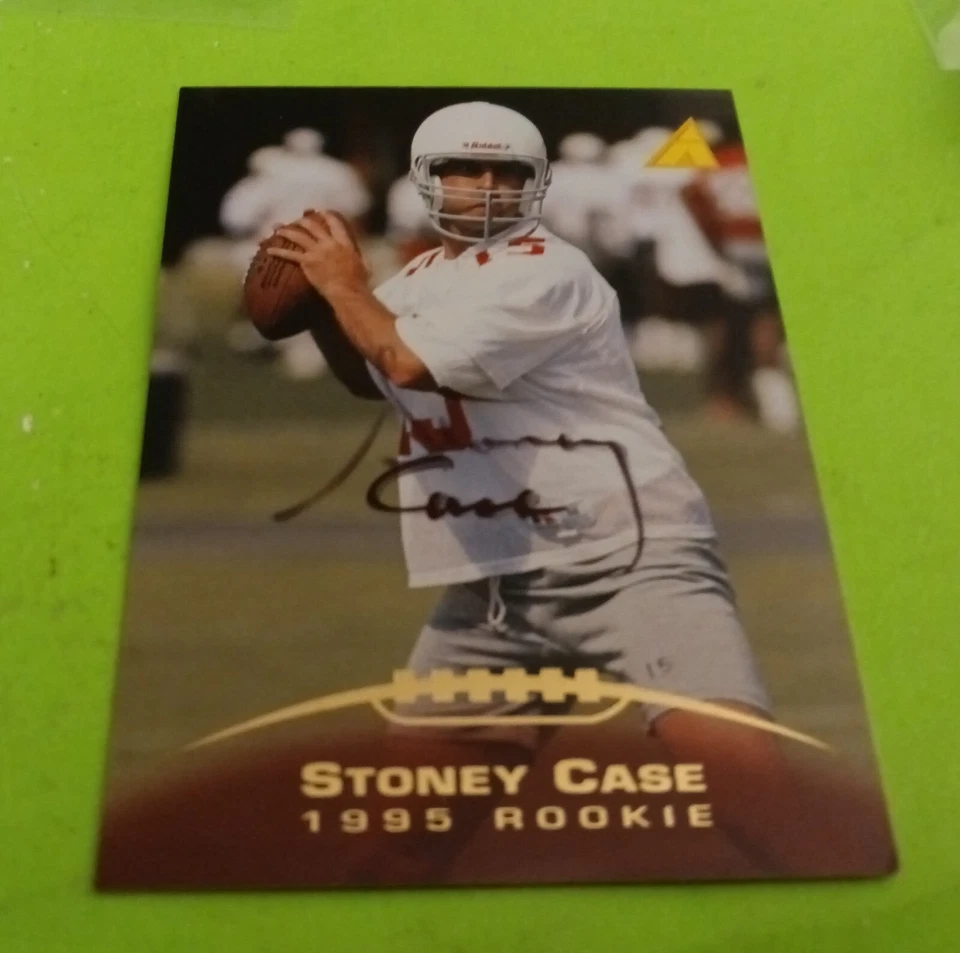 1995 Stoney Case SIGNED Pinnacle NFL Football ROOKIE Card #220 Arizona Cardinals - Image 1 of 1