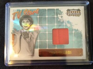 CINDY WILLIAMS TV STARS /500 ~ PERSONALLY WORN SWATCH CARD '08 Donruss Americana