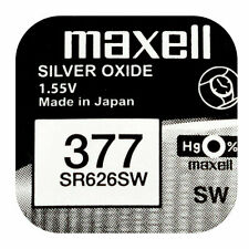 Maxell 377 Pila Batteria Orologio Mercury Free Silver Oxide SR626SW Japan