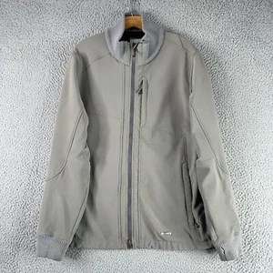 Spyder Jacket Mens Large Gray Full Zip Softshell Fleece Lined Spider Logo Hiking - Picture 1 of 23