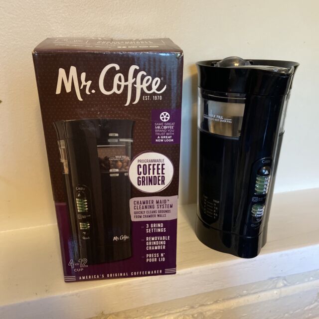 Mr. Coffee Molinillo de café eléctrico para 12 tazas con ajustes múltiples,  IDS77-RB