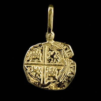 Atocha Sunken Tresure Jewelry - Piece of Two Gold Coin Pendant - Image 1 of 4