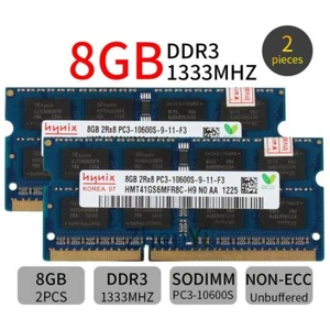 Hynix 16GB Kit 2x8GB DDR3 1333MHz PC3-10600 2Rx8 204Pin SODIMM Laptop Memory RAM - Picture 1 of 7
