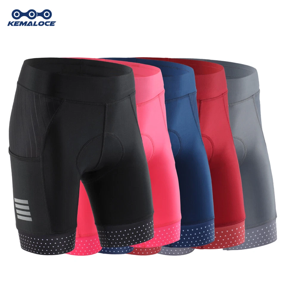 KEMALOCE Cycling Shots Women Pink&Black&Grey Padded S/M/L/XL Bicycle Bike Shorts - Image 1 of 4