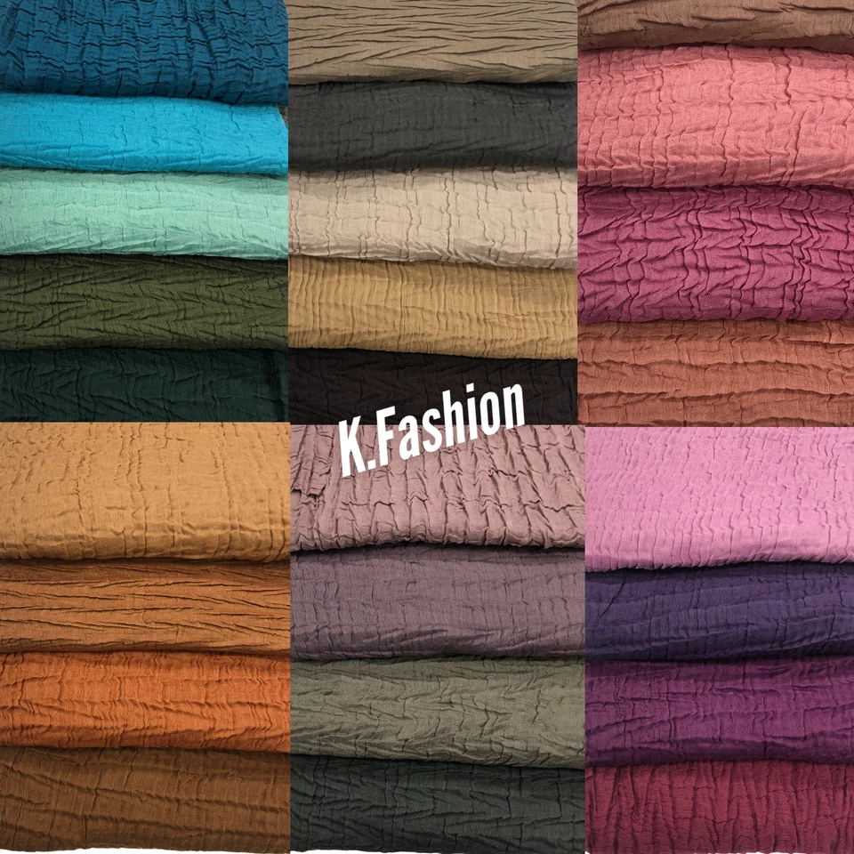 Best Quality ZigZag Pleated Crinkle Scarf Scarves Hijab Shawl Head Wrap Muslim - Image 1 of 4
