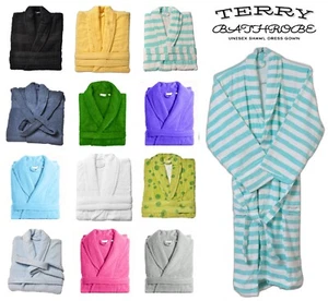 Mens & Ladies Bathrobe 100% Cotton Terry Towel Towelling Dressing Gown Robe S-XL - Picture 1 of 47