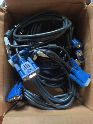 12* cables : 11 Samsung(+1HP) 5 Ft VGA toVGA AV Cable Male to Male BN39-00244H - Image 1 of 4