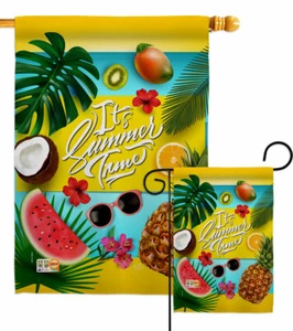 Fruity Summer Time Garden Flag Fun In The Sun Decorative Gift Yard House Banner - Picture 1 of 17