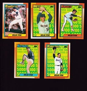 Nolan Ryan 1990 Topps 5000 Strikeout Cards Lot 1-5 - Picture 1 of 2