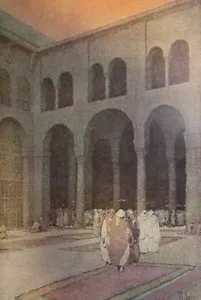 1910 Rivista Vintage Illustrazione Corte della Moschea Omayyade di Jules Guerin - Foto 1 di 2