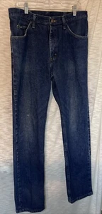 Vintage Lee Relaxed Fit Straight Leg Leather Patch Denim Jeans Men's Size 34x30 - Picture 1 of 19