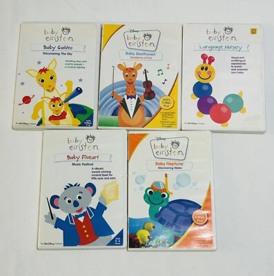 Baby Einstein DVD Bundle Lot; Mozart, Galileo, Beethoven, Neptune, Language Foto 1 de 3