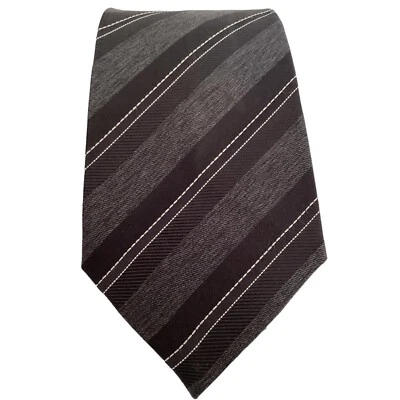Z ZEGNA Black Striped Silk Tie Made In Italy 60"-3.25" EX COND Foto 1 de 4