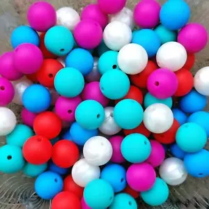 100 cuentas redondas de silicona mixtas de 15 mm - Imagen 1 de 1
