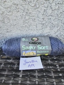 Caron Simply Soft Brites 1 Skein Denim Heather 9504 5 oz No Dye Lot 100% Acrylic - Picture 1 of 6