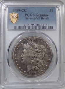 1889-CC Morgan Silver Dollar PCGS classificato dettagli molto fini graffi sul retro - Foto 1 di 5
