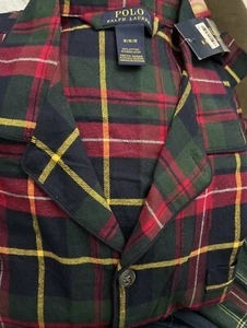 Polo Ralph Lauren Pajama Top PLAID Flannel Sleep Shirt L/S Lounge Top Mens Sz M - Picture 1 of 5