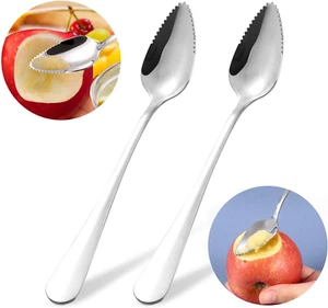 Grapefruit Löffel, 2 Stück Kiwi Löffel Edelstahl, Grapefruitlöffel mit Wellensch - Bild 1 von 7