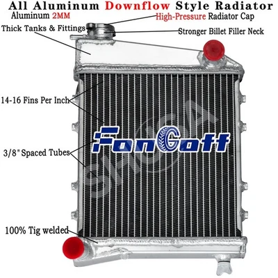 2 Row Radiator for 1961-1969 Austin Mini 850 Moke /Mini Cooper 0.8L 1.0L 1.3L Foto 1 de 4