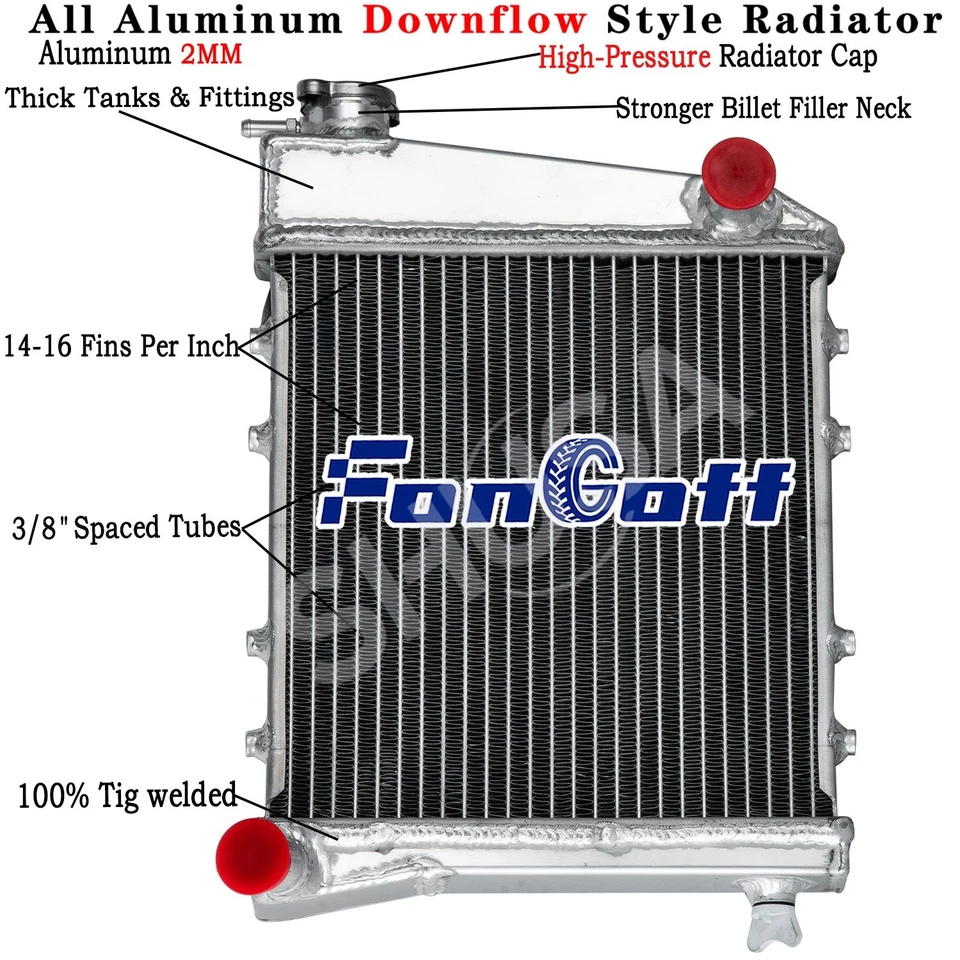 2 Row Radiator for 1961-1969 Austin Mini 850 Moke /Mini Cooper 0.8L 1.0L 1.3L - Image 1 of 4