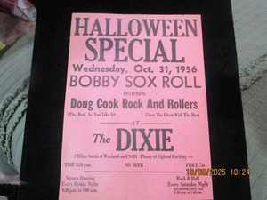 Póster/volador Wayland Michigan ROCK N ROLL DIXIE DANCE HALL, BOBBY SOX ROLL c1960 - Imagen 1 de 6