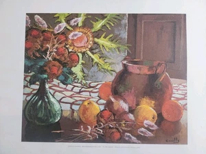 Cruells Soteras Vintage Litho Druck Mittelmeer Stillleben 70er Jahre - Bild 1 von 11