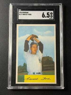 WHITEY FORD SGC 6.5 1954 BOWMAN BASEBALL #177 CENTERED YANKEES VINTAGE - Image 1 of 2