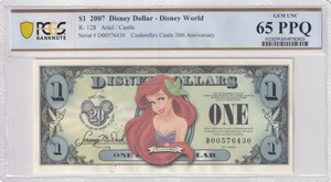 $1 2007 D dólar Disney Ariel/Castillo graduación profesional 65PPQ - Imagen 1 de 2