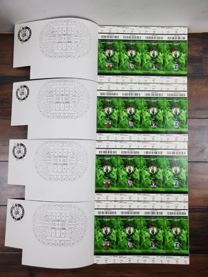 Livros de ingressos antigos da temporada 2001-2002 Boston Celtics NBA 16 esboços de ingressos não usados - Imagem 1 de 4