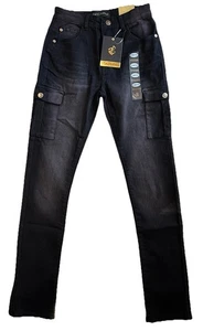 Pantalones de mezclilla ajustados negros Rocawear talla 18 para niños nuevos, envío gratuito - Imagen 1 de 5