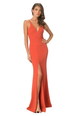 Maxi Vestido Dress the Population Iris Mujer XXS Rubio Naranja Abertura Crepé $198 Nuevo con Etiquetas Foto 1 de 4