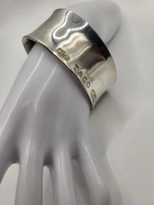 Authentic TIFFANY & CO 1997 Vintage  Sterling Wide Concave Heavy Cuff Bracelet - Image 1 of 4