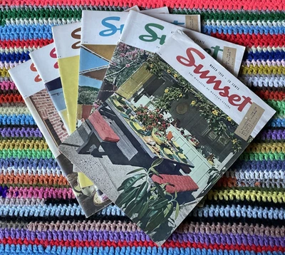 Sunset Magazine - Lot of 6 - 1950 - Mid Century Modern Home Garden Food Ads - Image 1 of 4