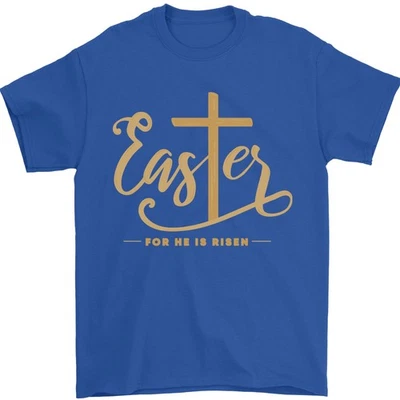 Pascua Para Él Es Risen Cristiana Cristianismo Jesús Camiseta Hombre 100% - Imagen 1 de 4