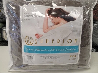 Edredom SUPERIOR clássico alternativo para todas as estações KING marrom - Imagem 1 de 4