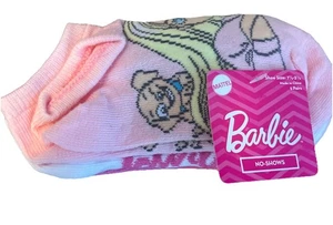 Barbie Girls No Show Socks - 7.5-3.5 Kids - 5 pairs -  NEW Mattel - Picture 1 of 2