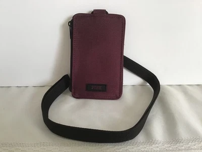 Victoria’s Secret Pink Rich Maroon Wallet ID Case Holder Lanyard - Image 1 of 3